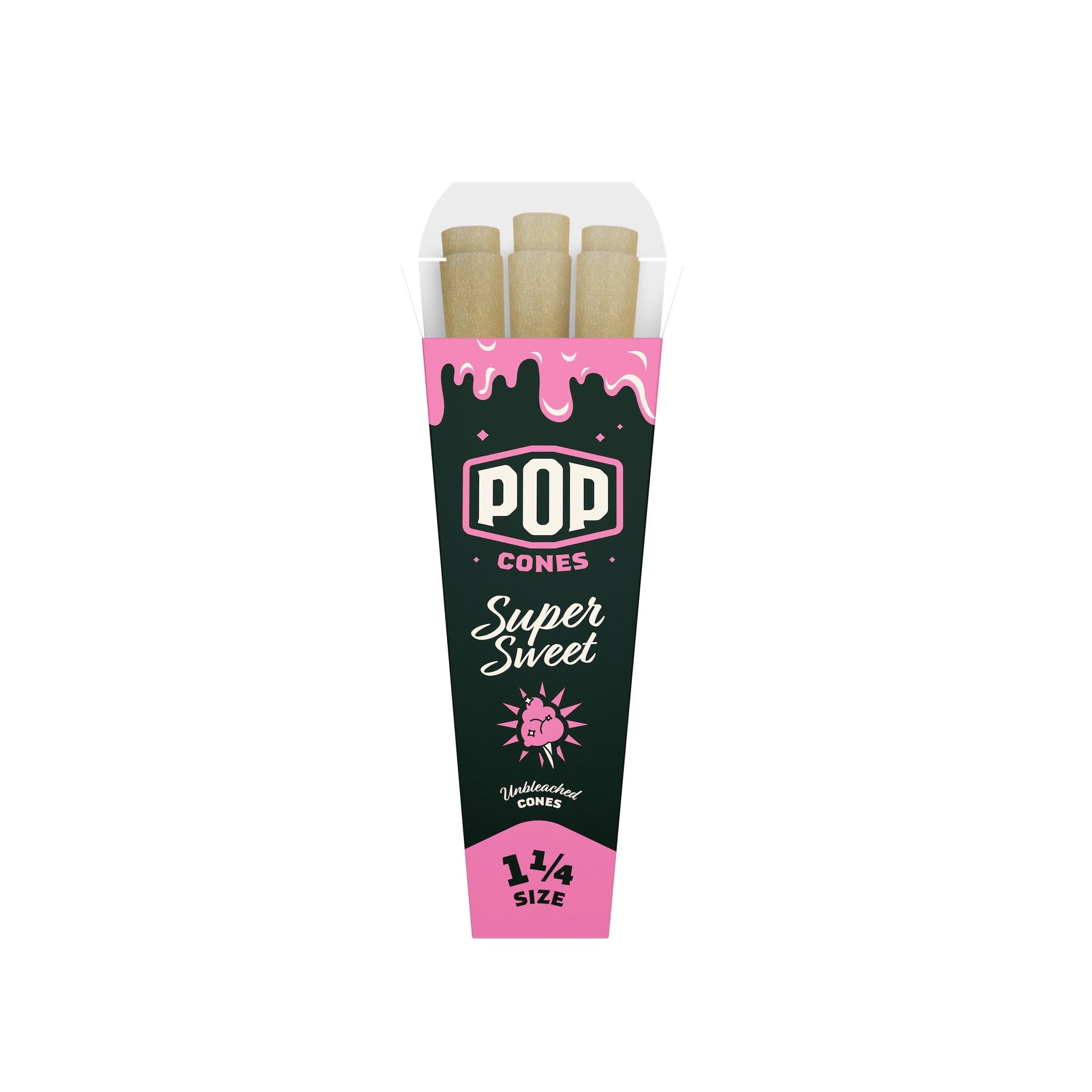 Pop Cones Unbleached 1 1/4" - 6ct Super Sweet