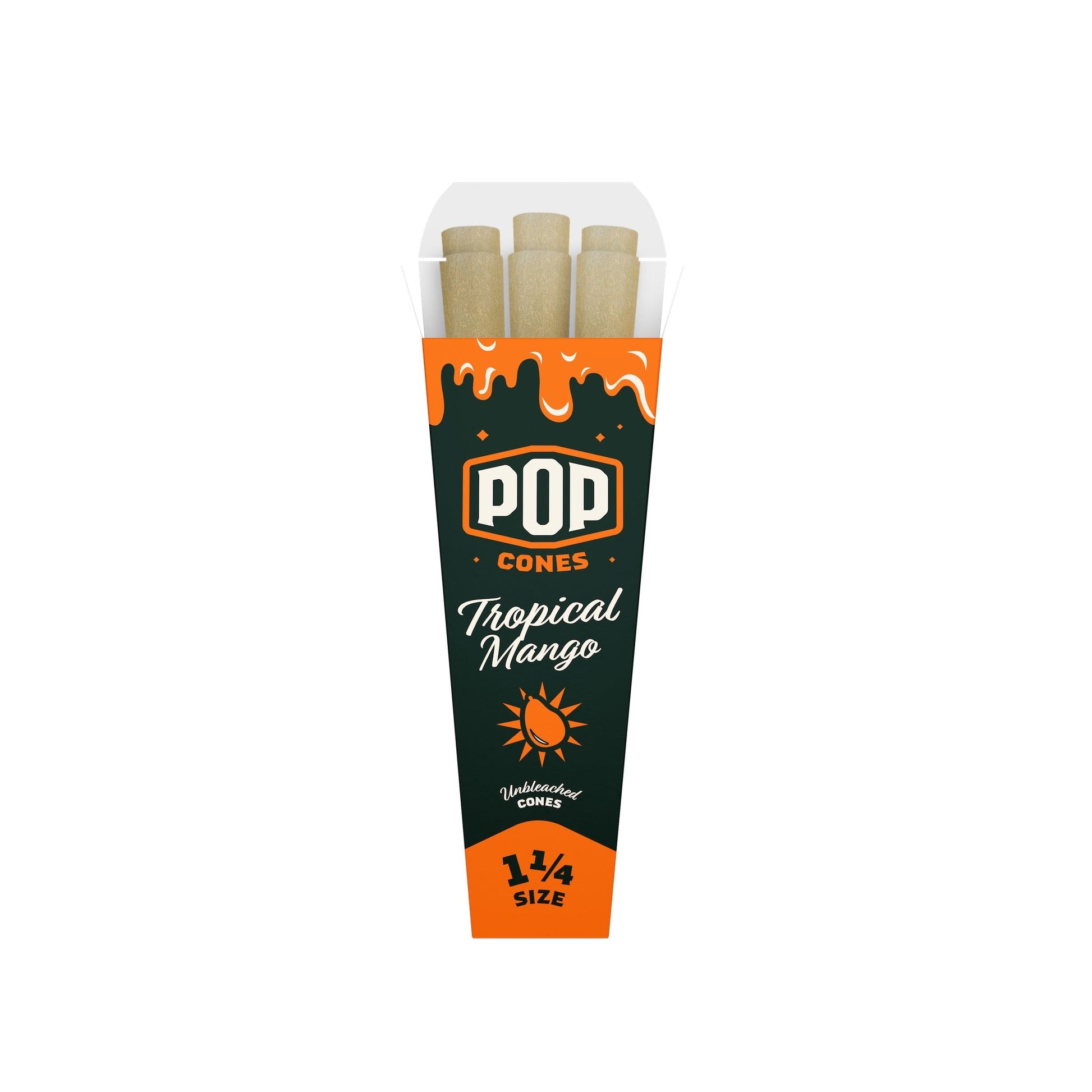 Pop Cones Unbleached 1 1/4" - 6ct Tropical Mango