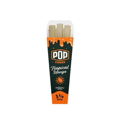 Pop Cones Unbleached 1 1/4" - 6ct Tropical Mango