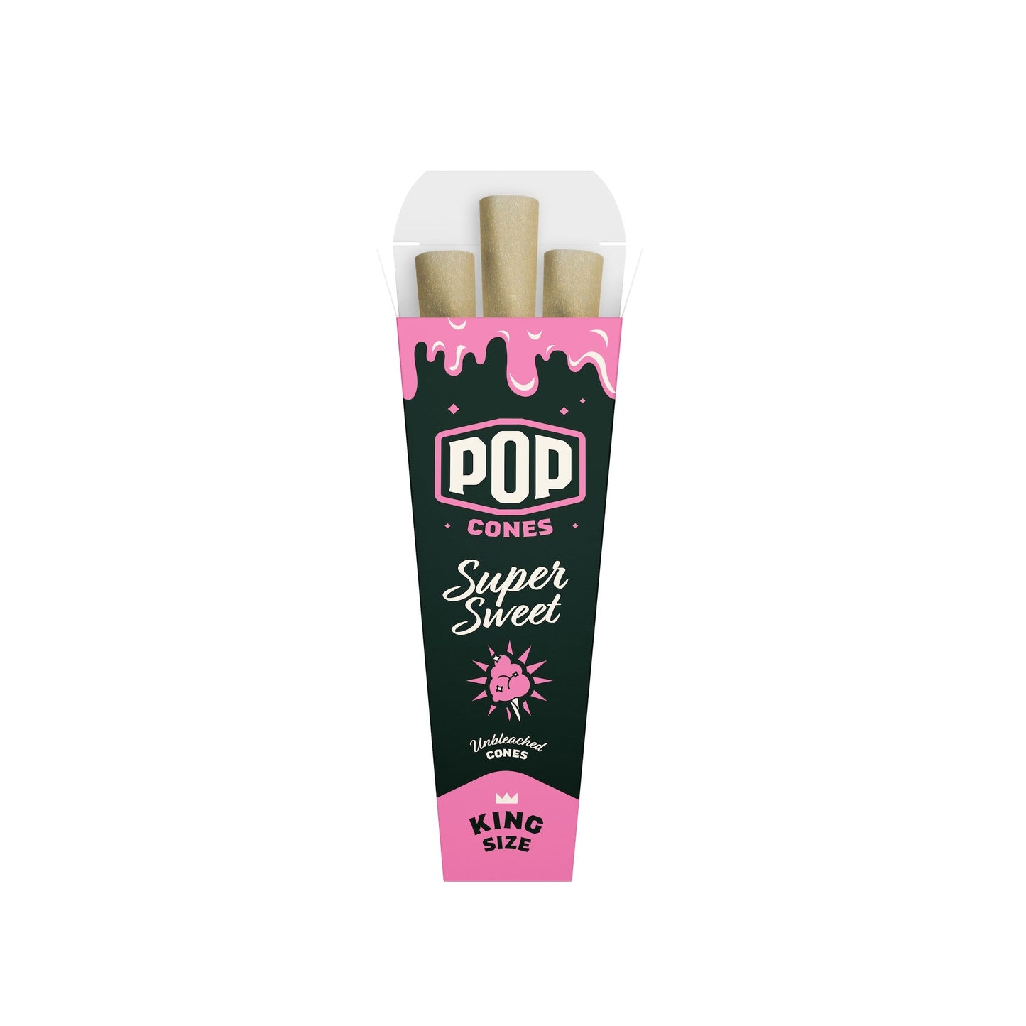 Pop Cones Unbleached King Size - 3ct Super Sweet