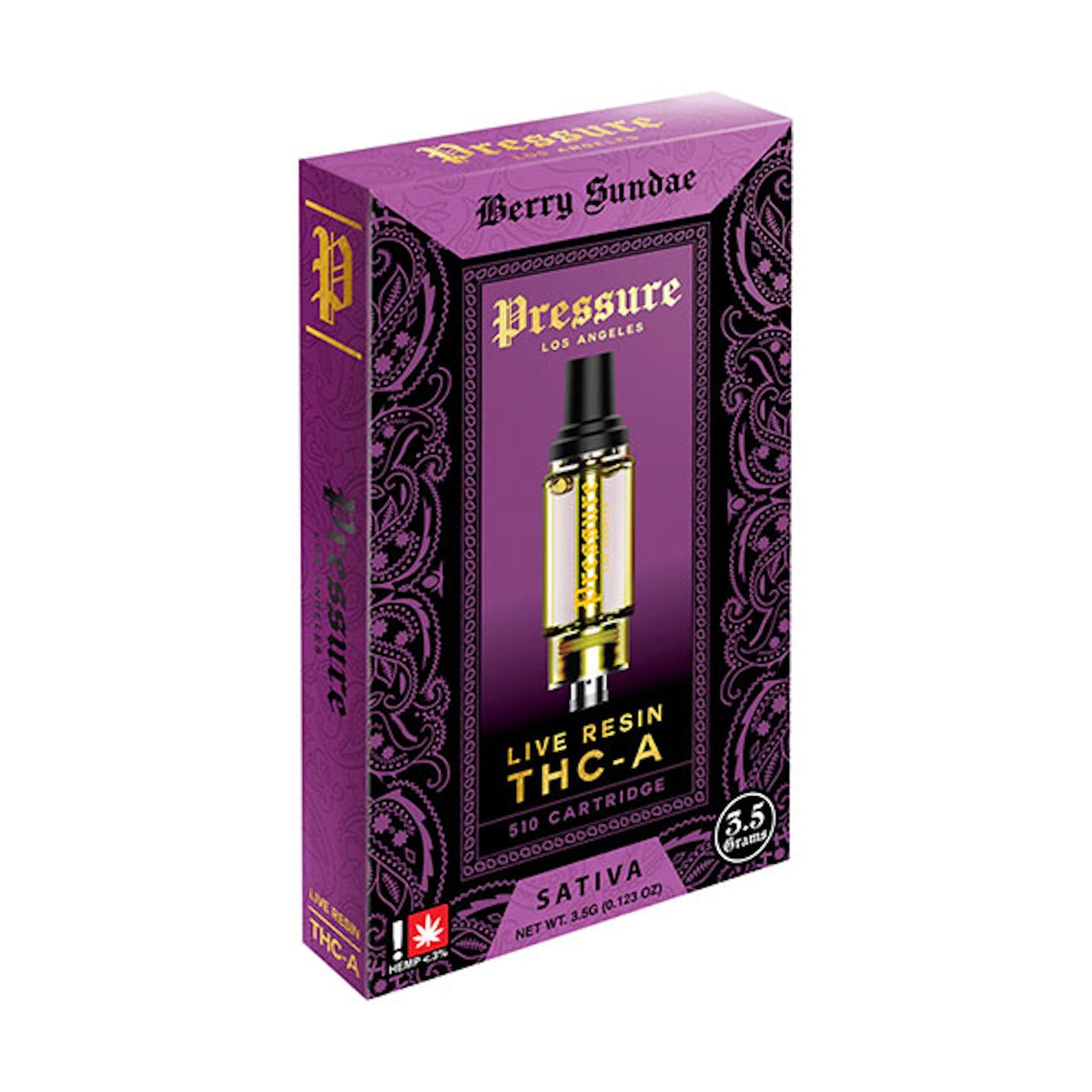 Pressure Live Resin Berry Sundae THC-A Cartridge - 3500mg