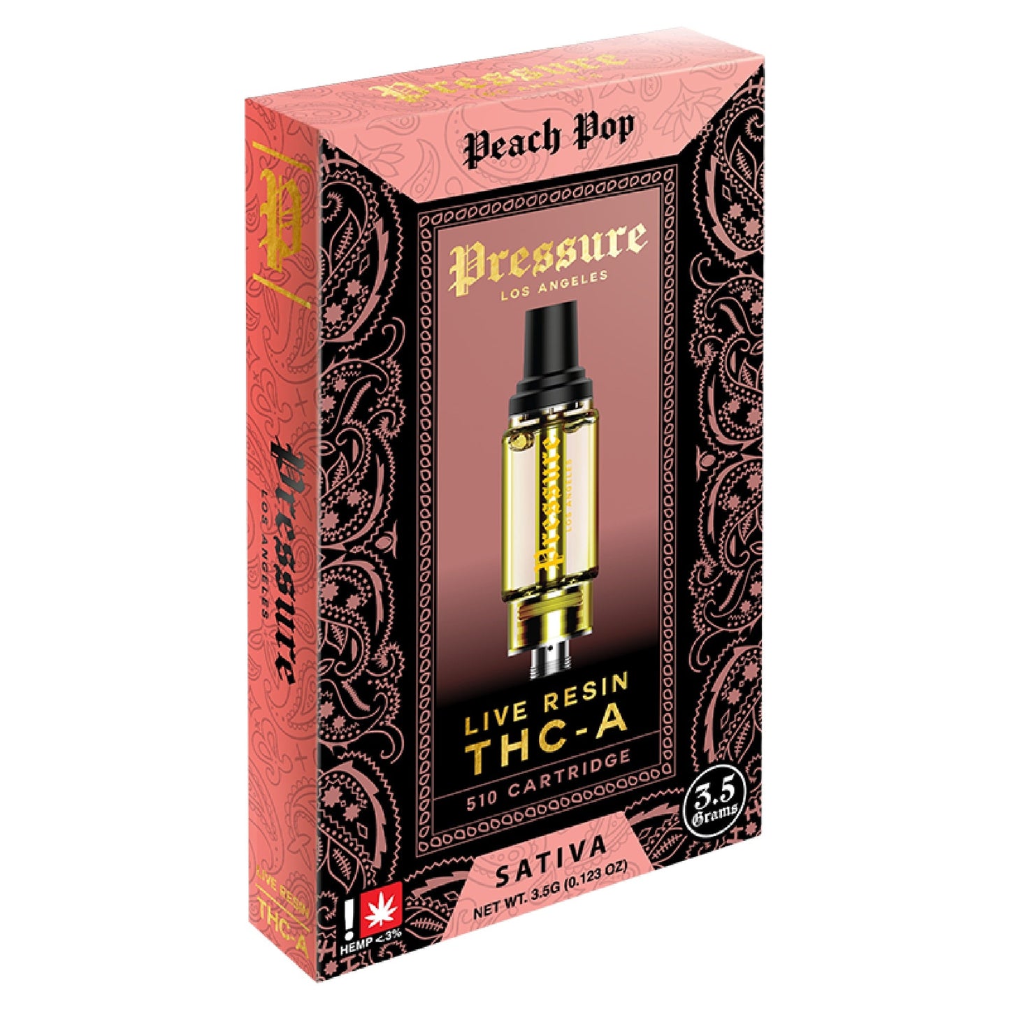 Pressure Live Resin THC-A Cartridge - 3500mg Peach Pop