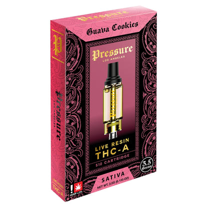 Pressure Live Resin THC-A Cartridge - 3500mg Guava Cookies
