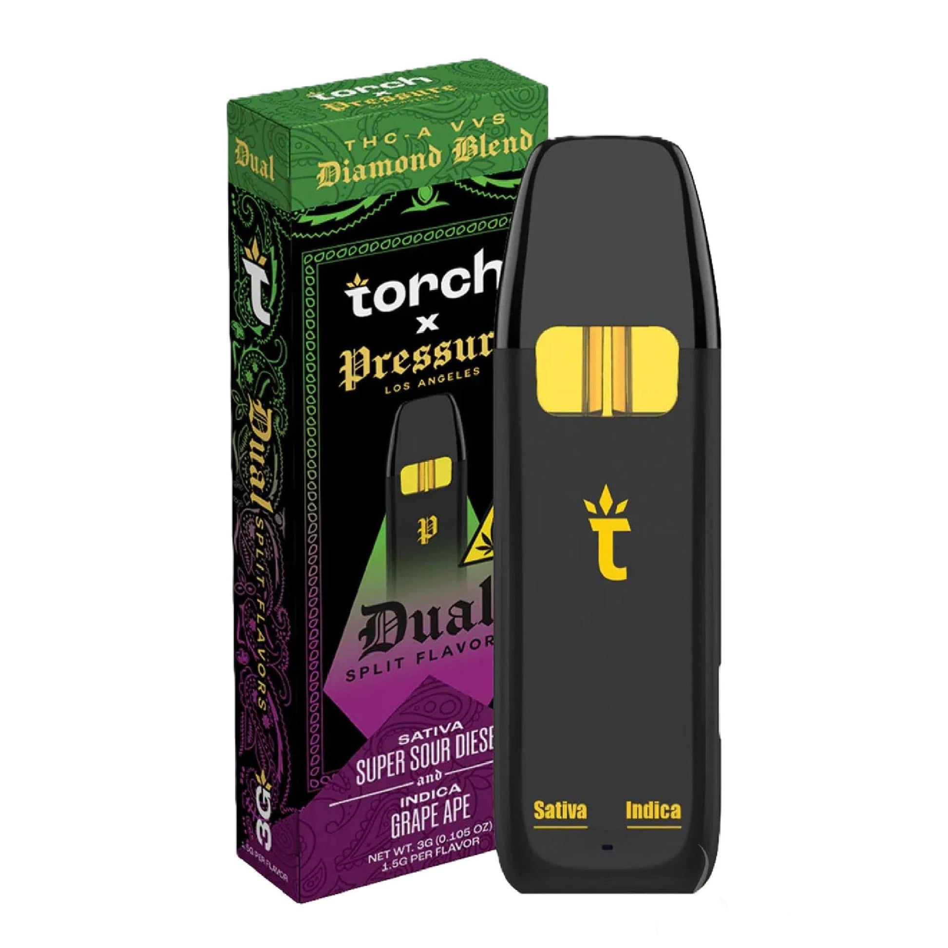 Pressure x Torch Dual Split Flavors THC-A VVS Vaporizer - 3000mg - Everything 420 Pressure x Torch Dual Split Flavors THC-A VVS Vaporizer - 3000mg - Everything 420