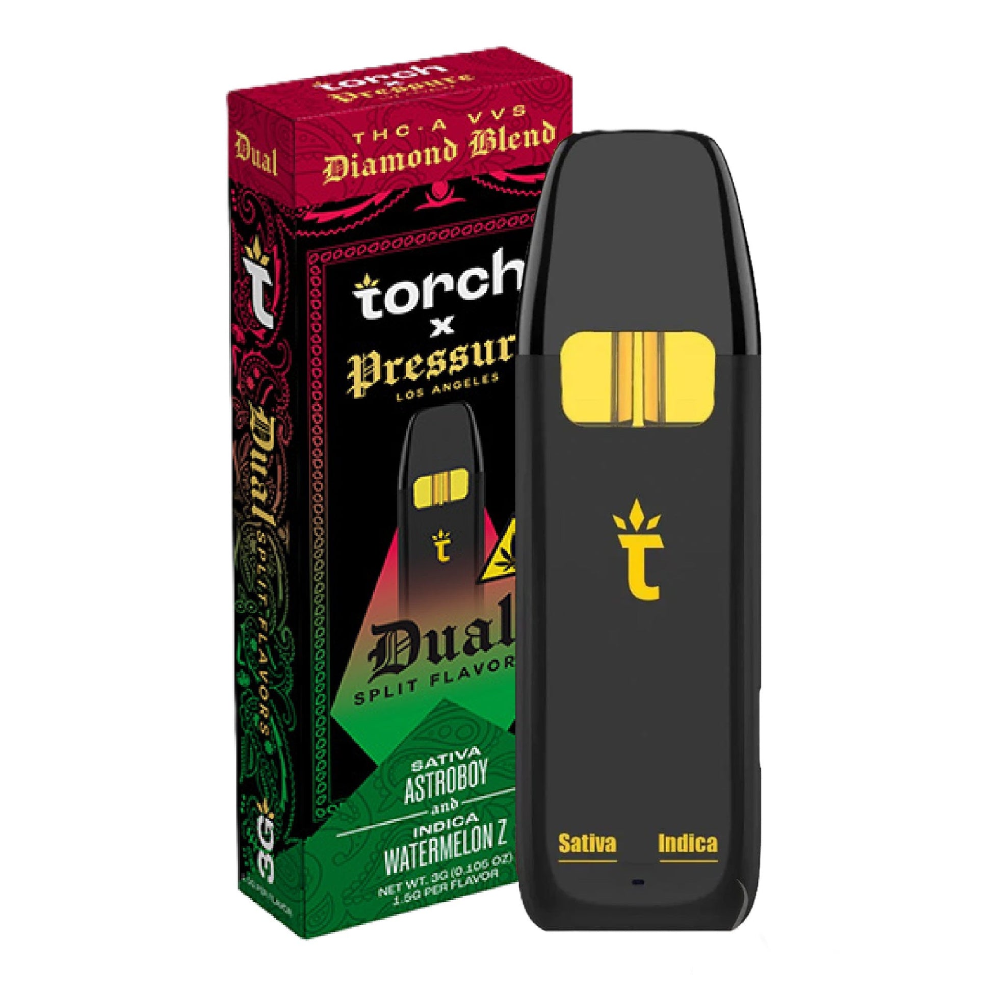 Pressure x Torch Dual Split Flavors THC-A VVS Vaporizer - 3000mg - Everything 420 Pressure x Torch Dual Split Flavors THC-A VVS Vaporizer - 3000mg - Everything 420