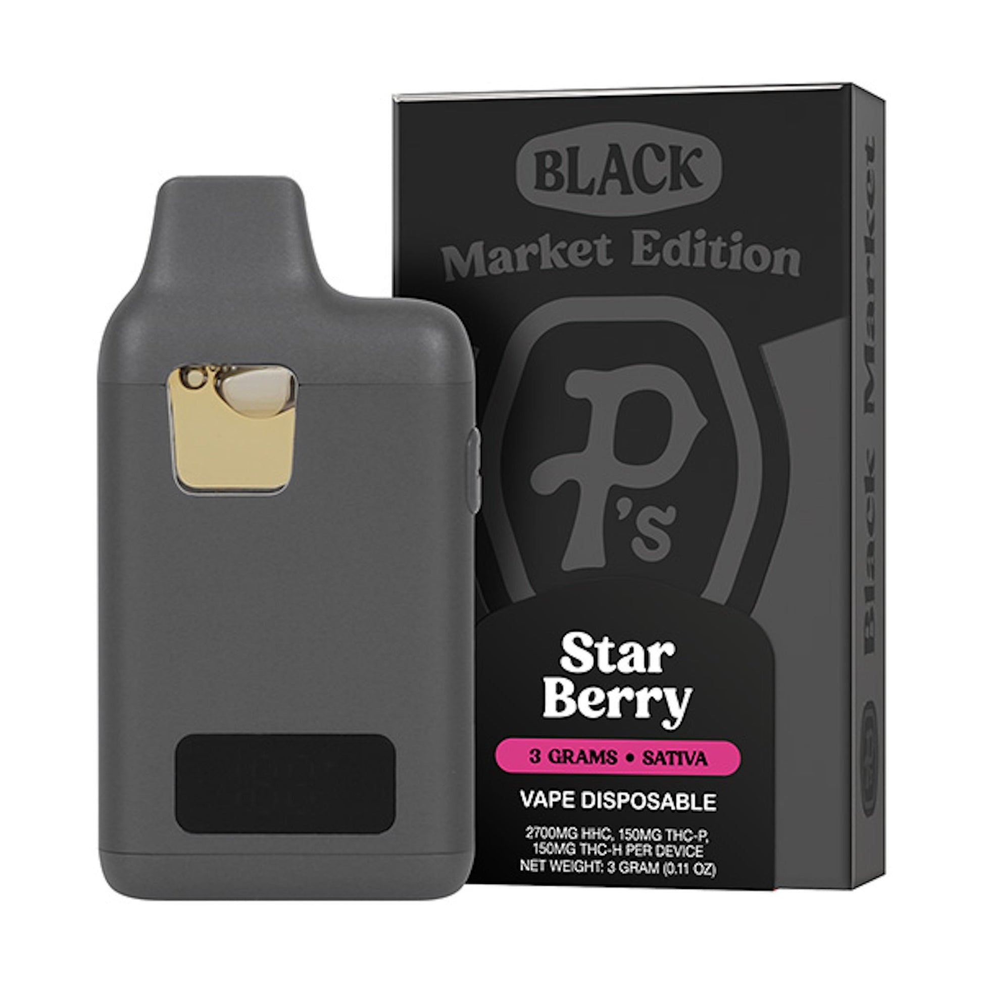 Ps Black Market THC-P + THC-H Vaporizer - 3000mg Star Berry (S)