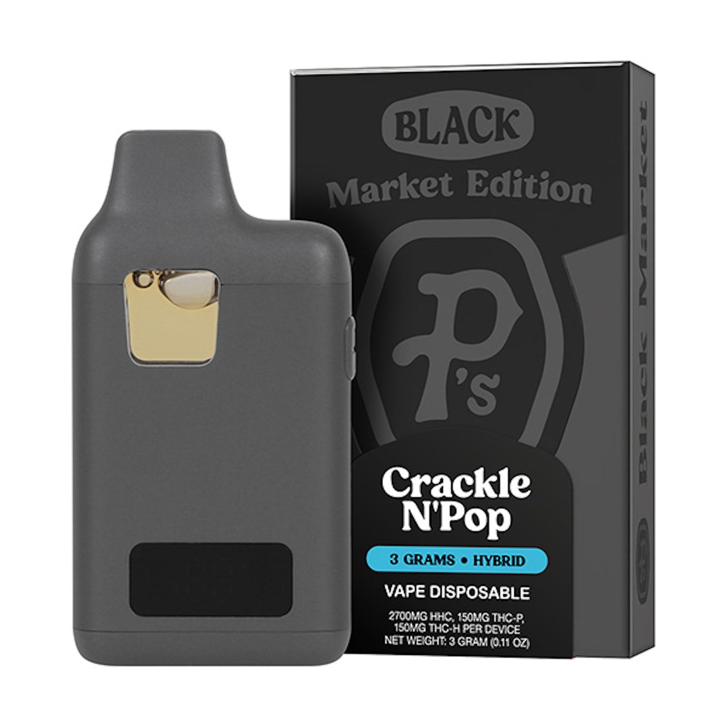 Ps Black Market THC-P + THC-H Vaporizer - 3000mg Crack n Pop (H)