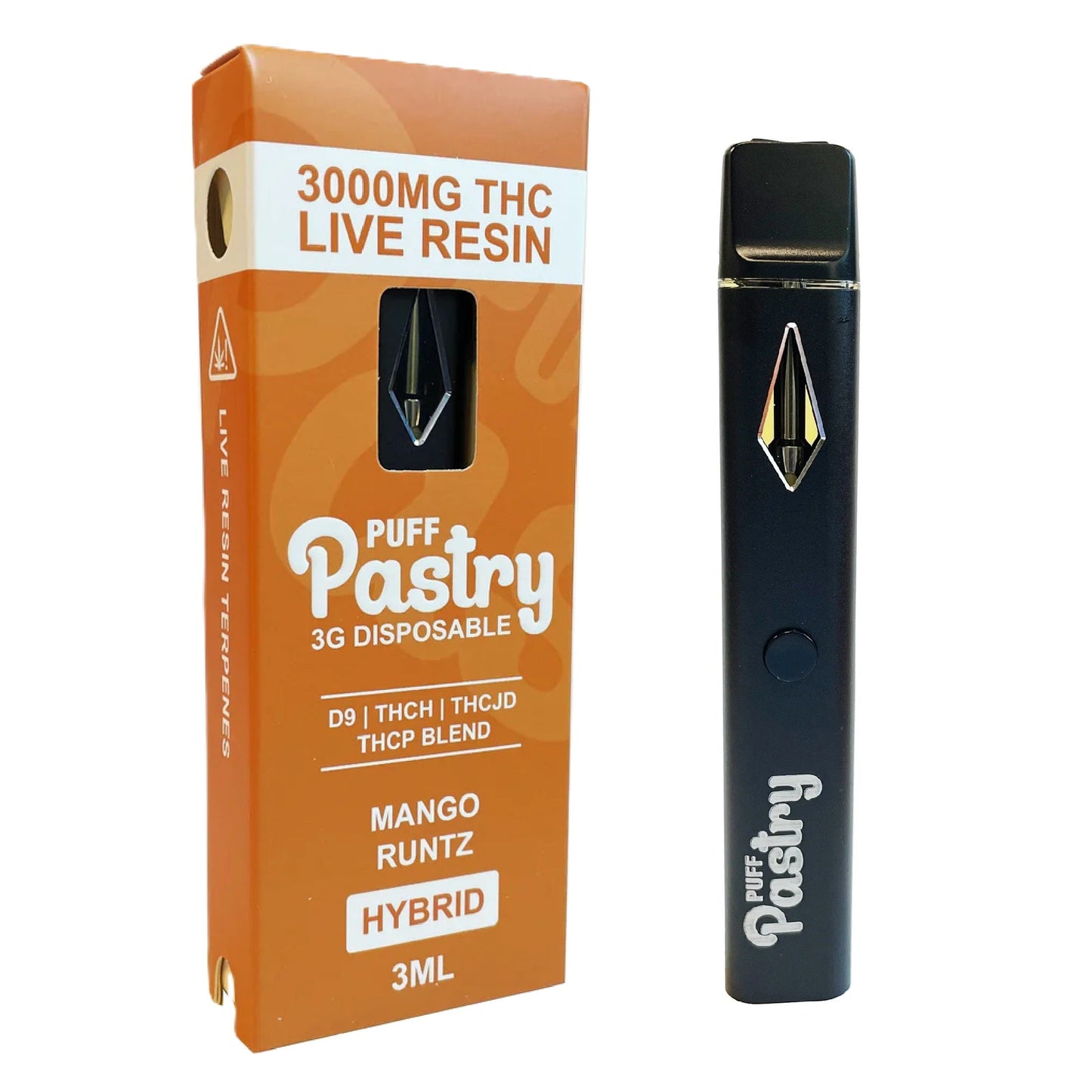 Puff Pastry THC Live Resin Blend Device - 3000mg Mango Runtz / 1 Pack