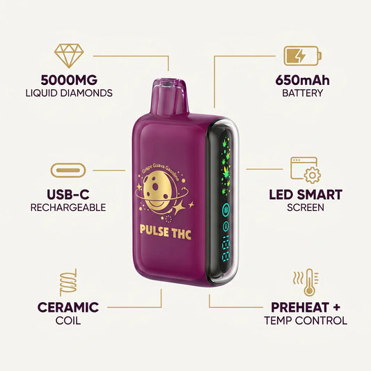 Pulse THC-A Liquid Diamonds Vaporizer - 5000mg