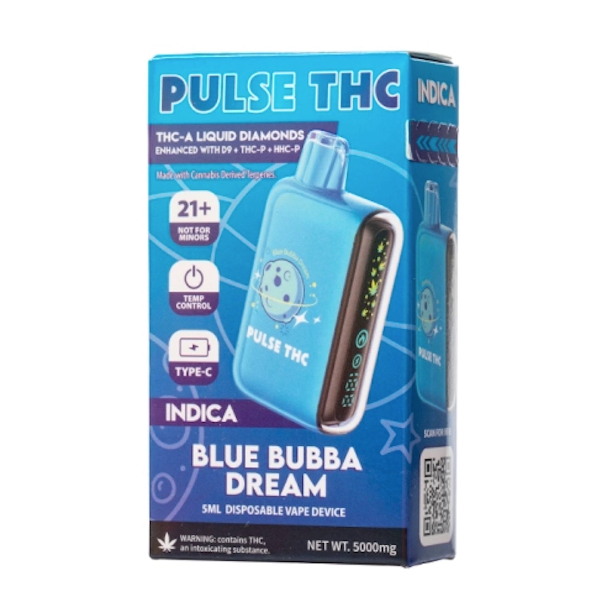 Pulse THC-A Liquid Diamonds Vaporizer - 5000mg Blue Bubba Dream (I)