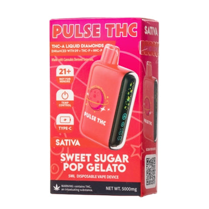 Pulse THC-A Liquid Diamonds Vaporizer - 5000mg Sweet Sugar Pop Gelato (S)