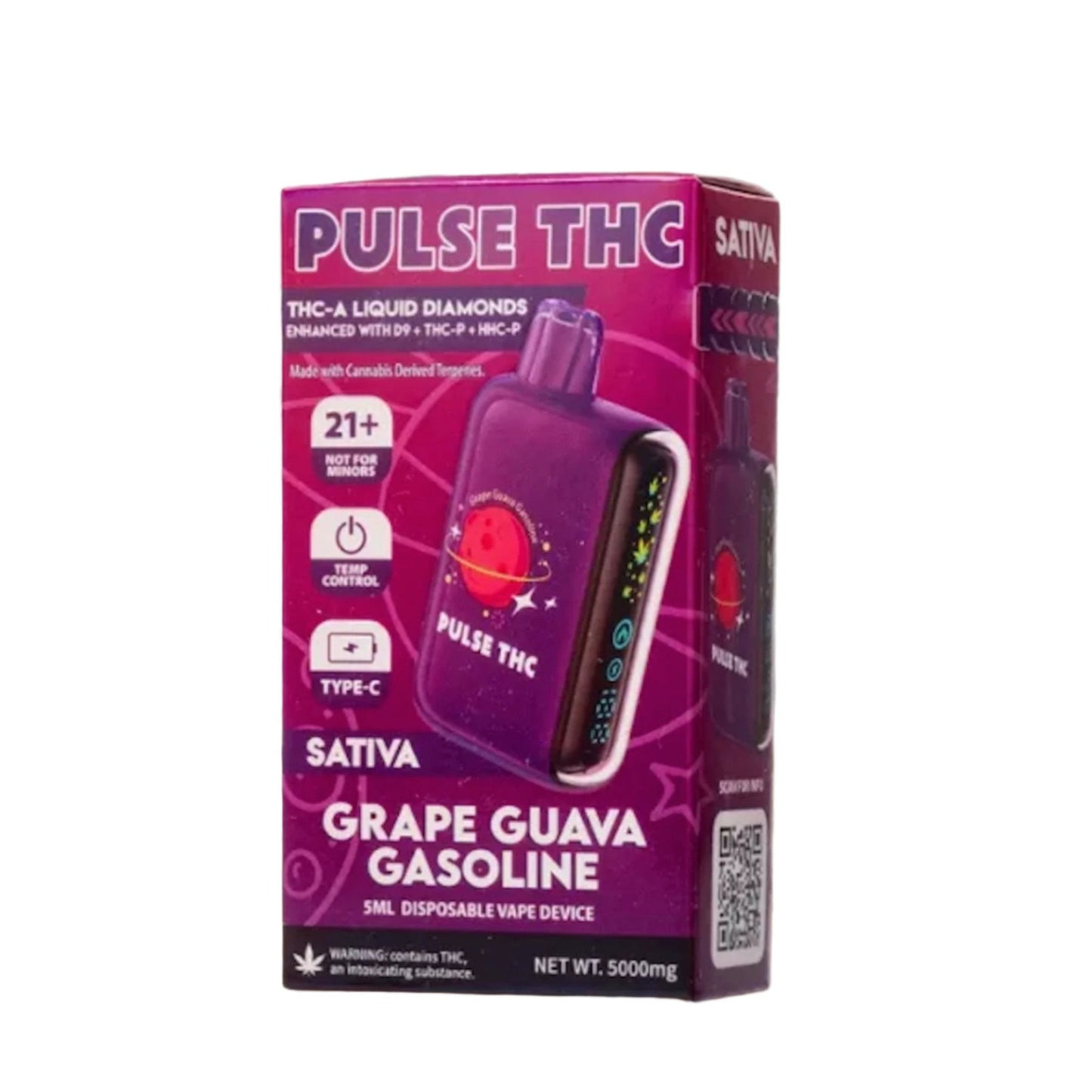 Pulse THC-A Liquid Diamonds Vaporizer - 5000mg Grape Guava Gasoline (S)