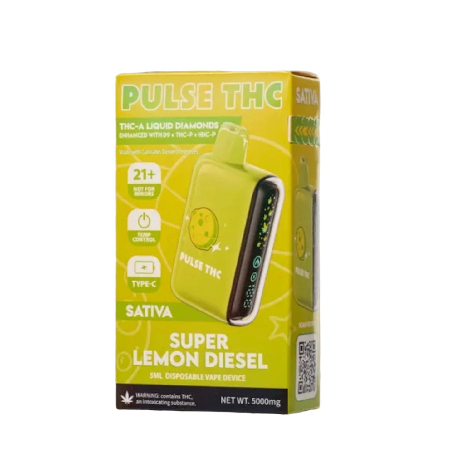 Pulse THC-A Liquid Diamonds Vaporizer - 5000mg Super Lemon Diesel (S)