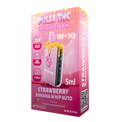 Pulse THC-P Budder Blend Vaporizer - 5000mg Strawberry Banana Whip Auto (S)