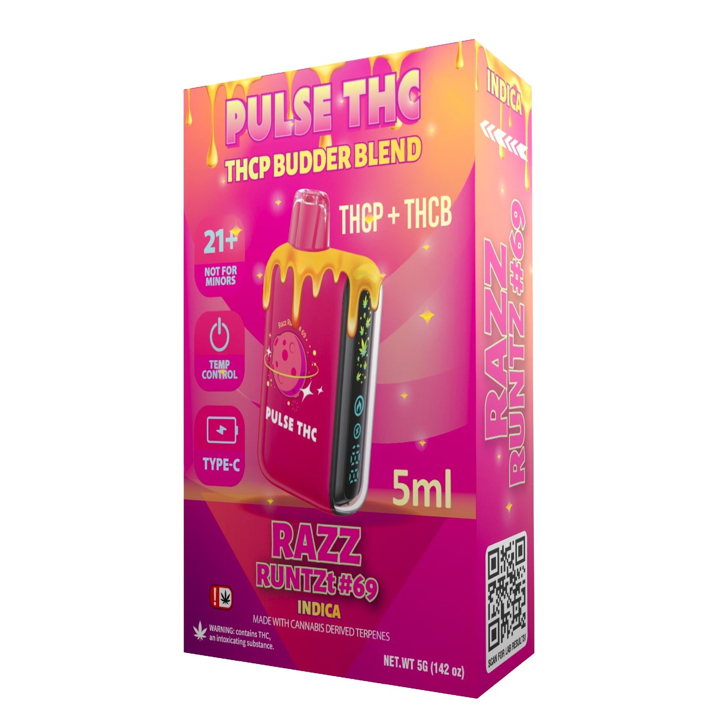 Pulse THC-P Budder Blend Vaporizer - 5000mg Razz Runtz #69 (I)