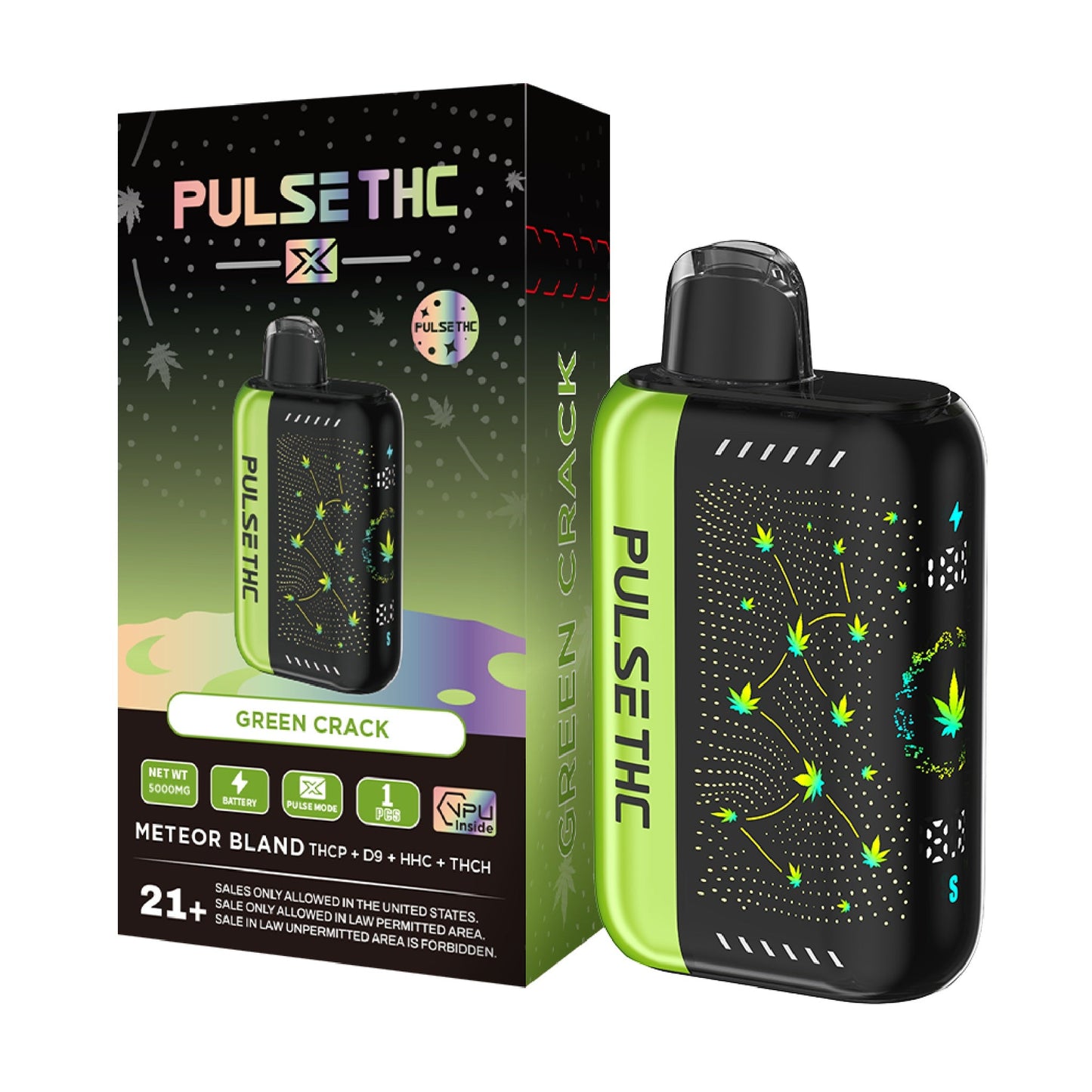 Pulse THC X Vaporizer - 5000mg Green Crack (S)