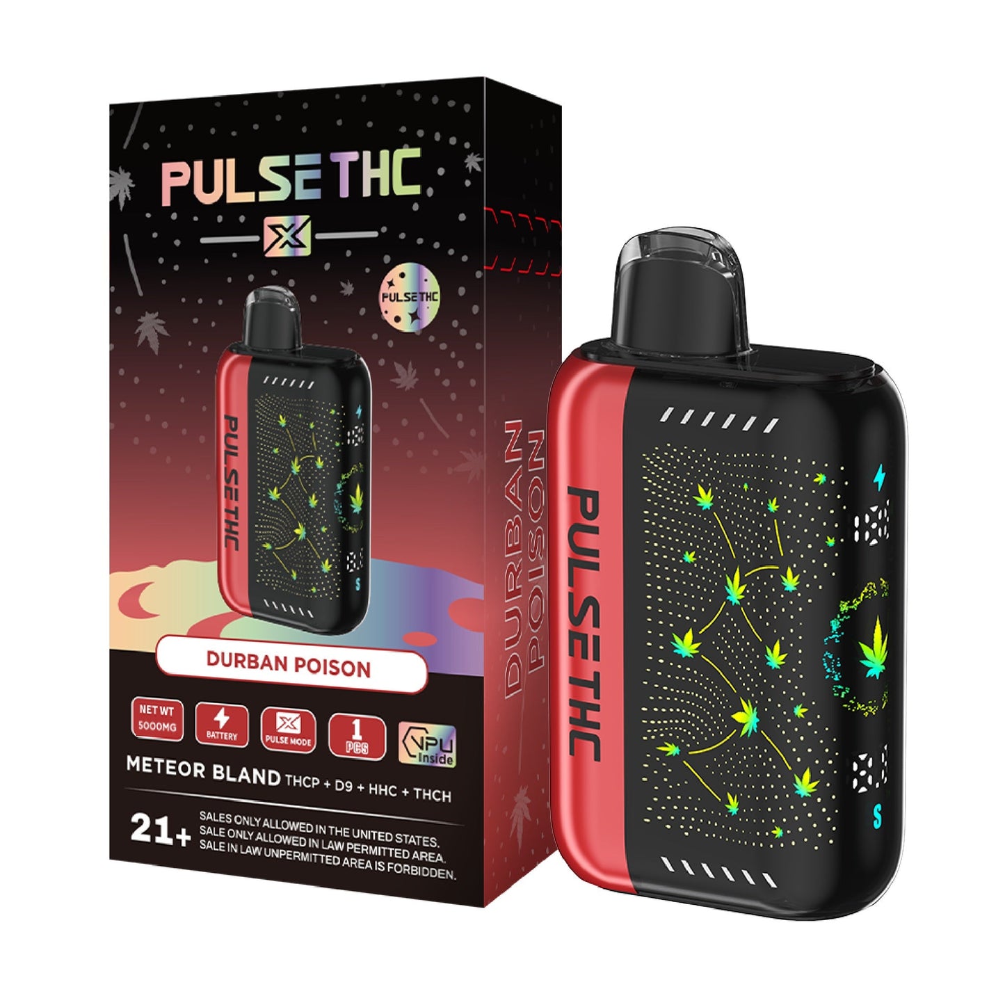 Pulse THC X Vaporizer - 5000mg Durban Poison (S)
