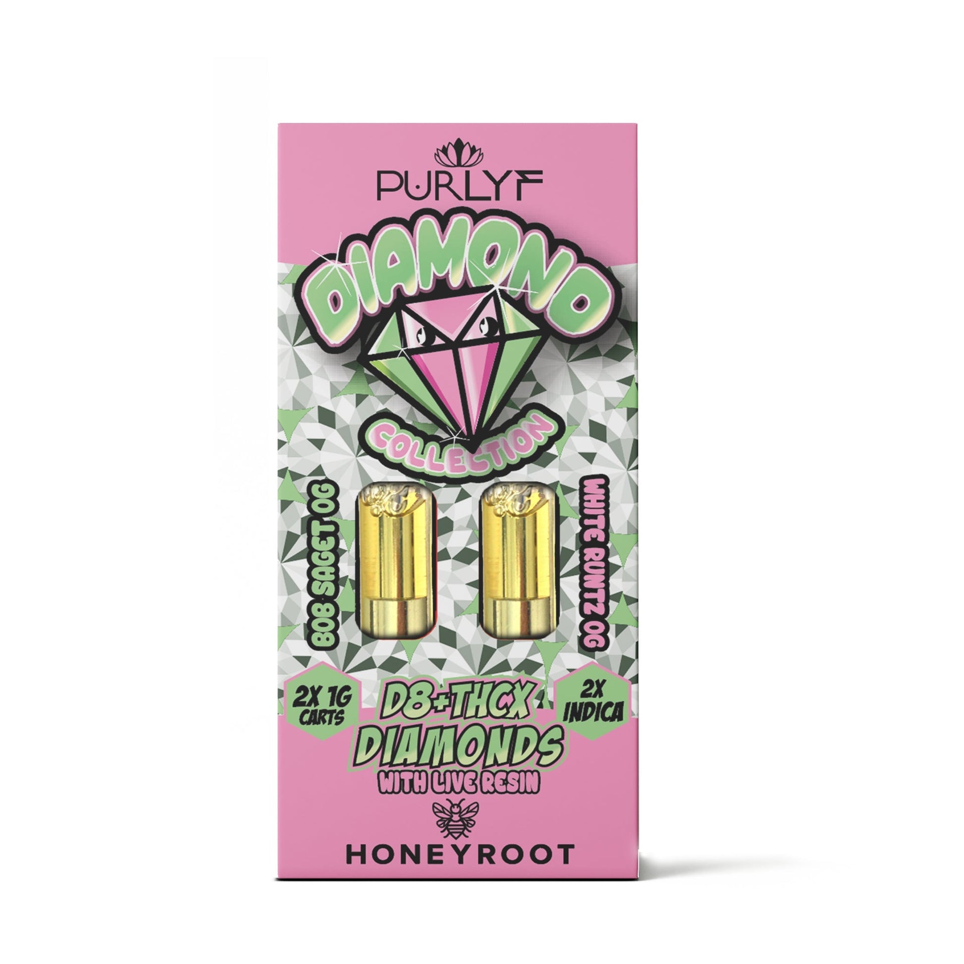 Purlyf + Honeyroot Diamonds Blend Cartridge - 2 Pack Bob Saget OG + White Runtz