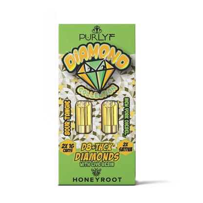 Purlyf + Honeyroot Diamonds Blend Cartridge - 2 Pack Sour Tangie + New York Diesel