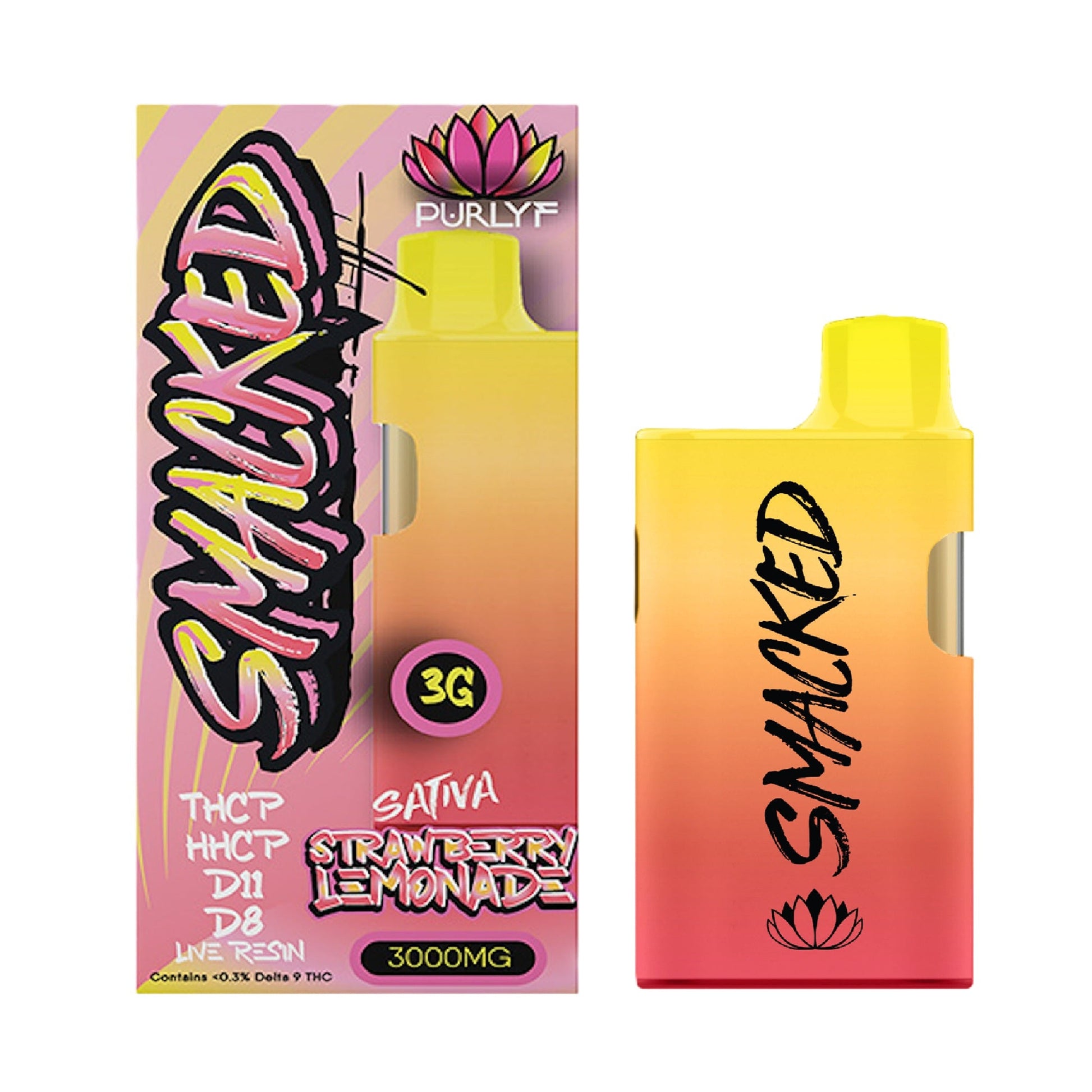 Purlyf Smacked Live Resin Vaporizer - 3000mg Strawberry Lemonade