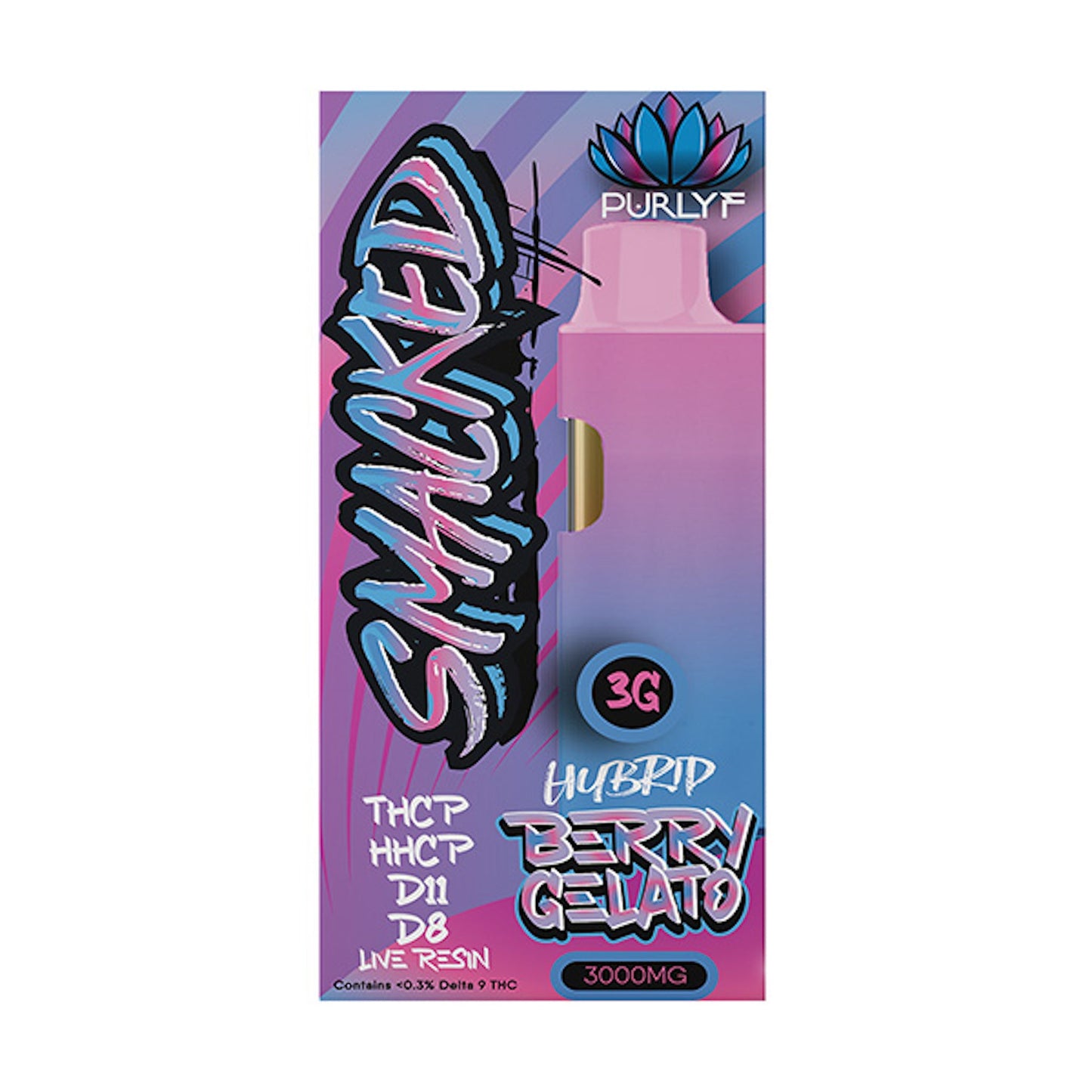 Purlyf Smacked Live Resin Vaporizer - 3000mg Berry Gelato