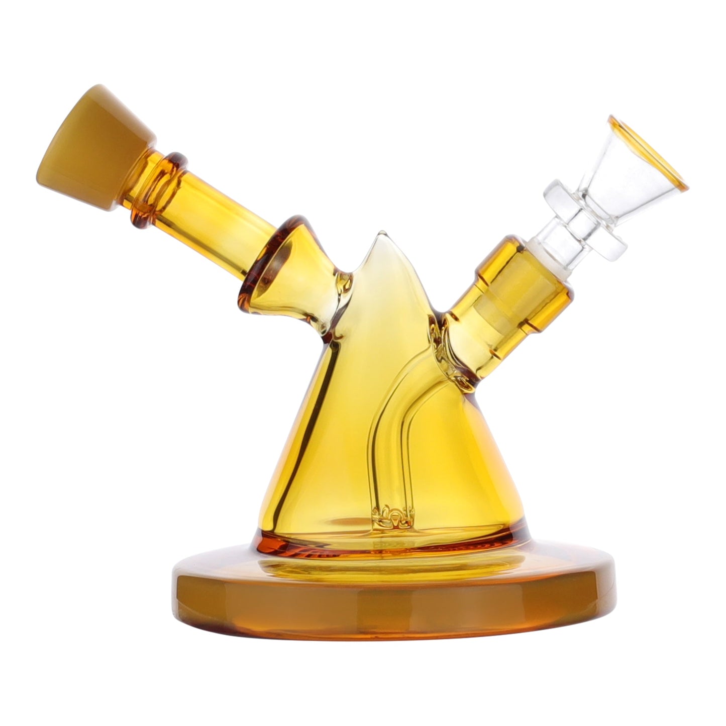 Pyramid Scheme Bubbler Bong - 6in Yellow