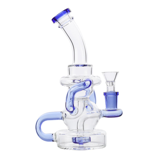 Recycling Saucer Bong - 8in Blue