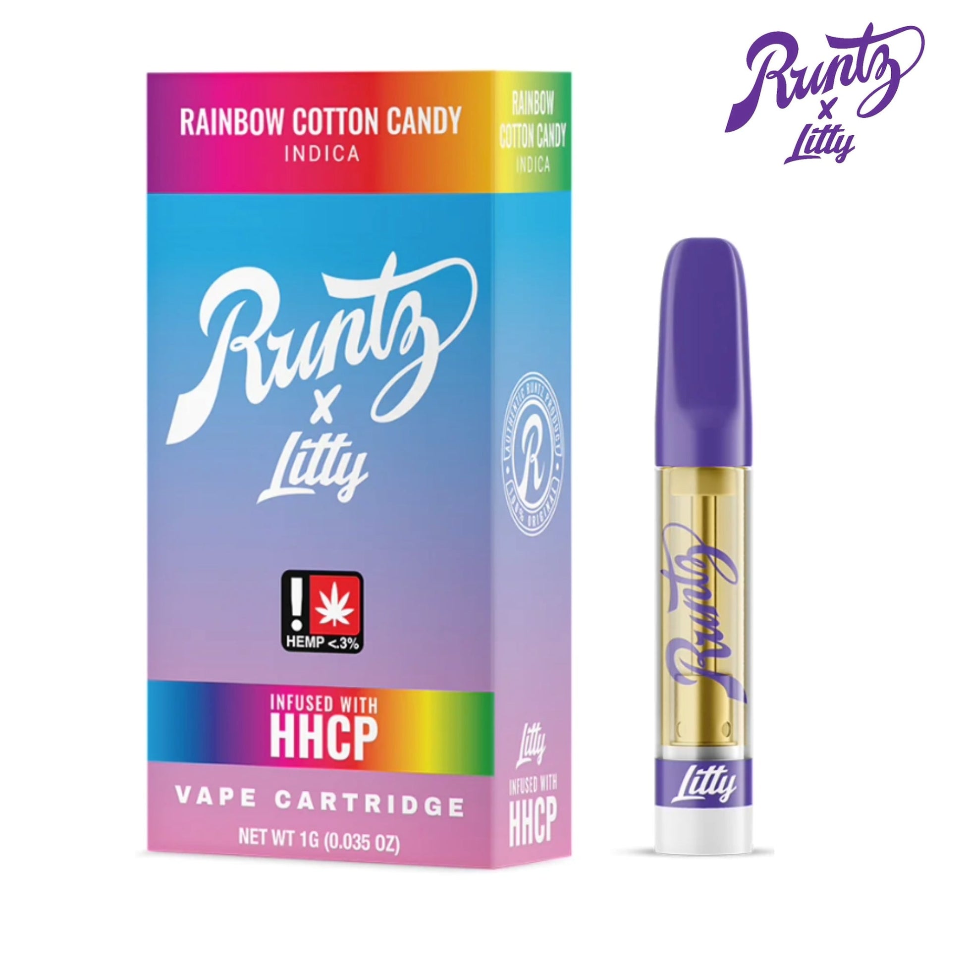 Runtz x Litty HHCP Cartridge - 1000mg Rainbow Cotton Candy