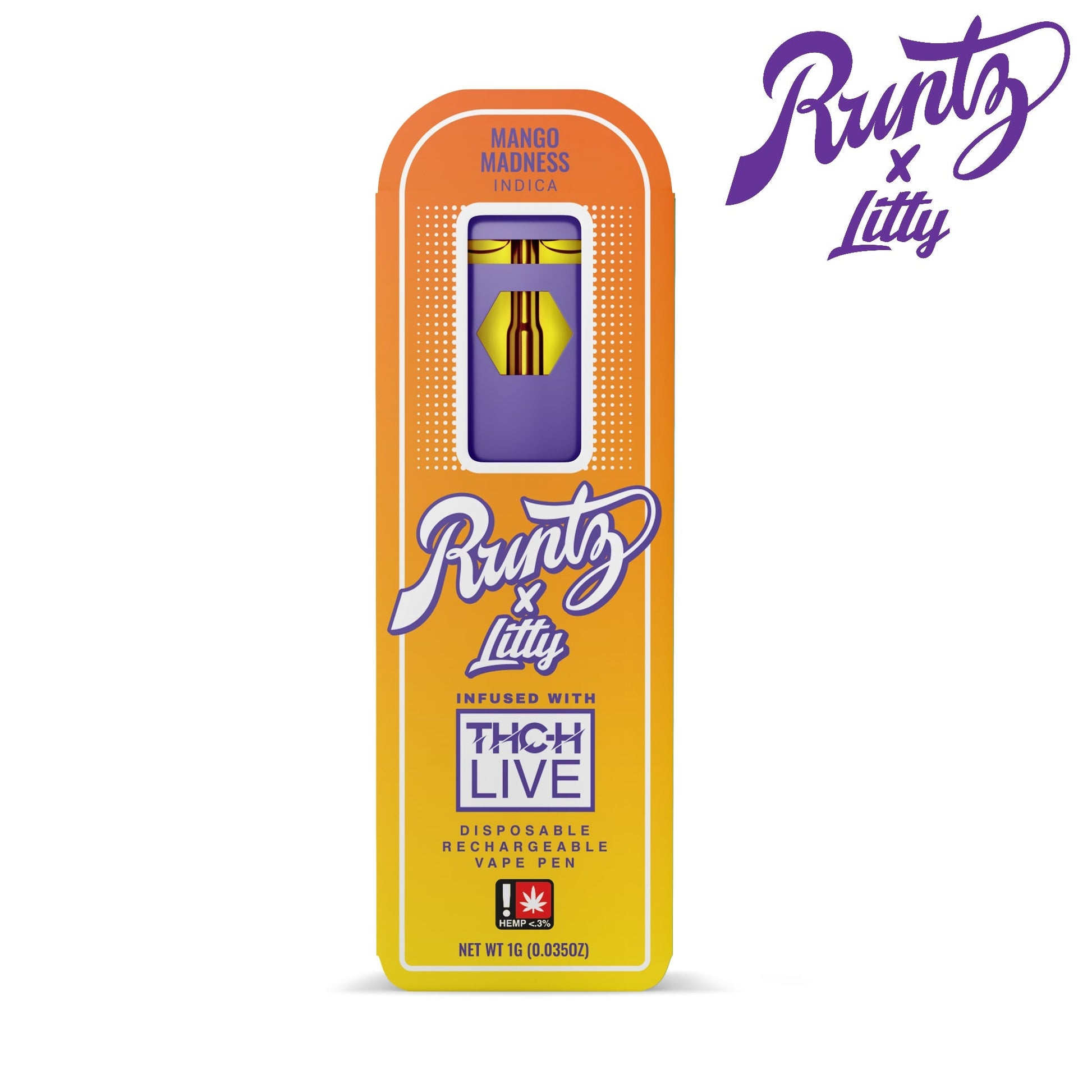 Runtz x Litty THC-H Vaporizer - 1000mg Mango Madness