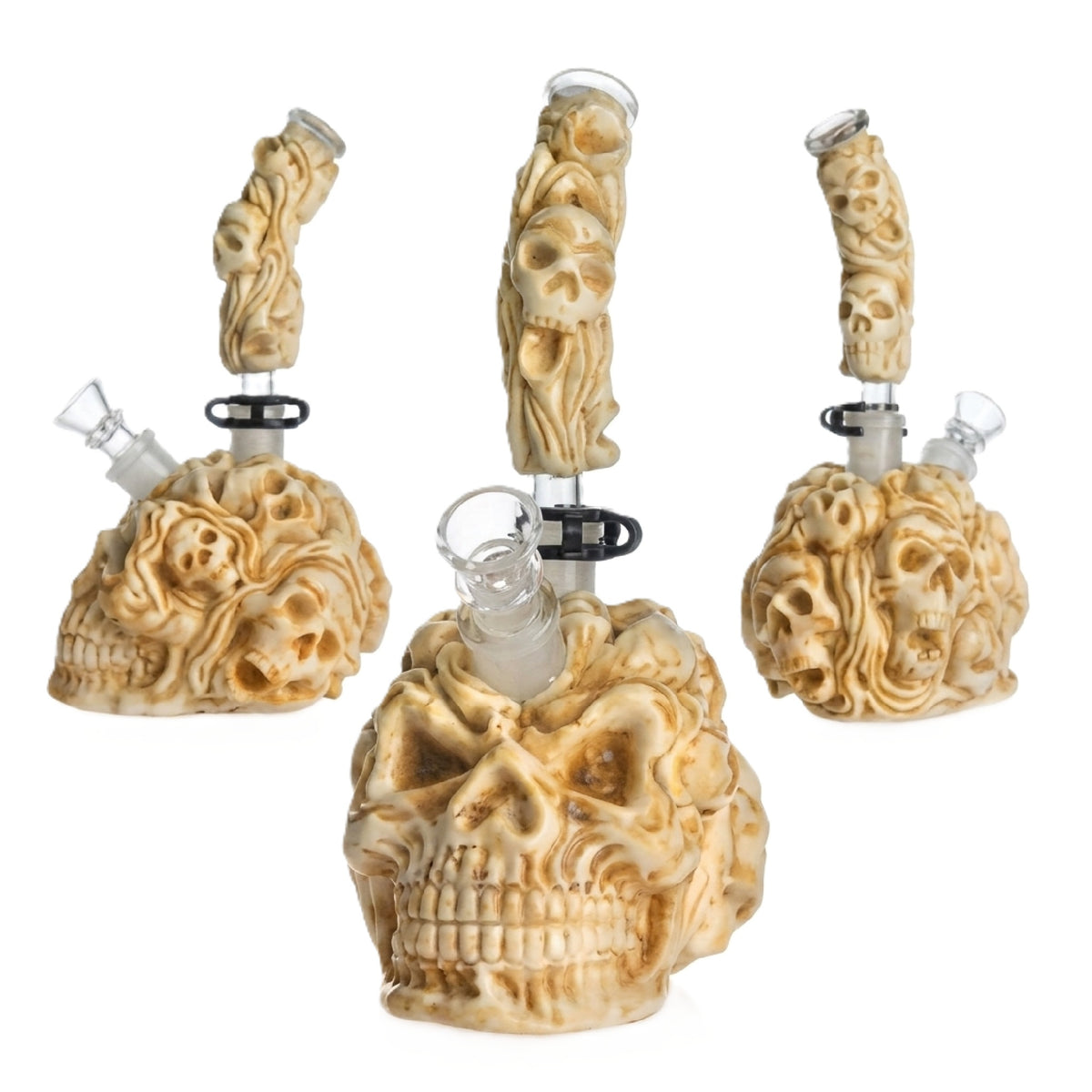 Scrimshaw Skull Bong - 11in