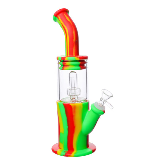 Silicone Rasta Perc Bong - 12in