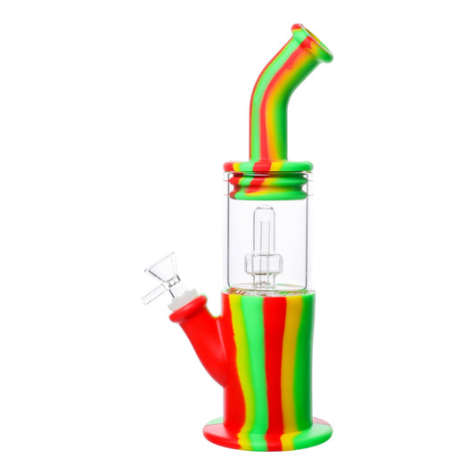 Silicone Rasta Perc Bong - 12in