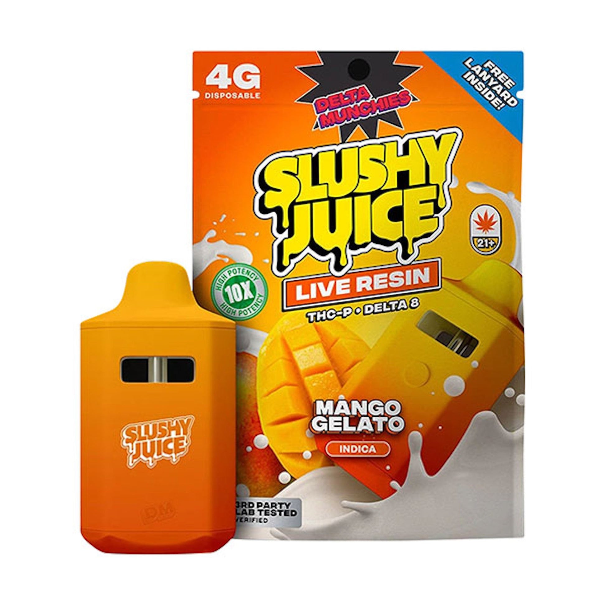 Slush Juice Delta 8 + THC-P Vaporizer - 4000mg Mango Gelato (I)