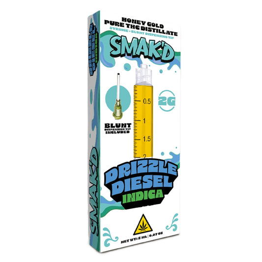 Smakd Honey Gold THC Pure Distillate Syringes + Blunt Tip - 2000mg Drizzle Diesel (I)