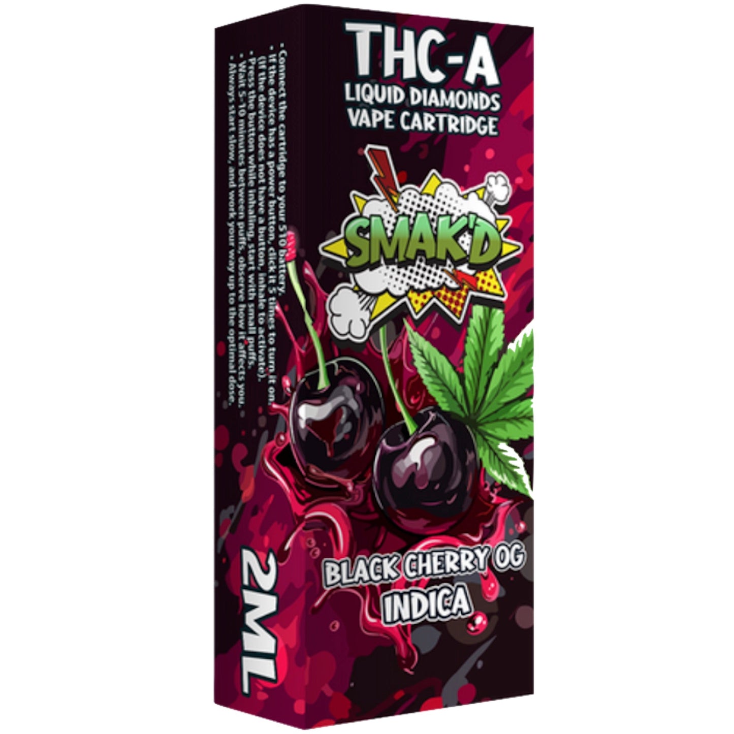 Smakd THC-A Liquid Diamonds Cartridge - 2000mg Black Cherry OG (I)