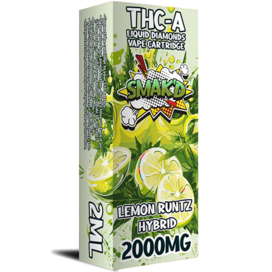 Smakd THC-A Liquid Diamonds Cartridge - 2000mg Lemon Runtz (H)