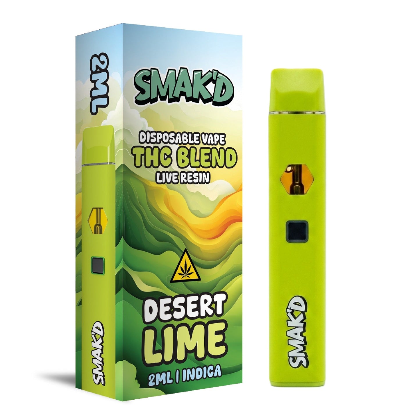 Smakd THC Blend Live Resin Vaporizer - 2000mg Desert Lime (I)