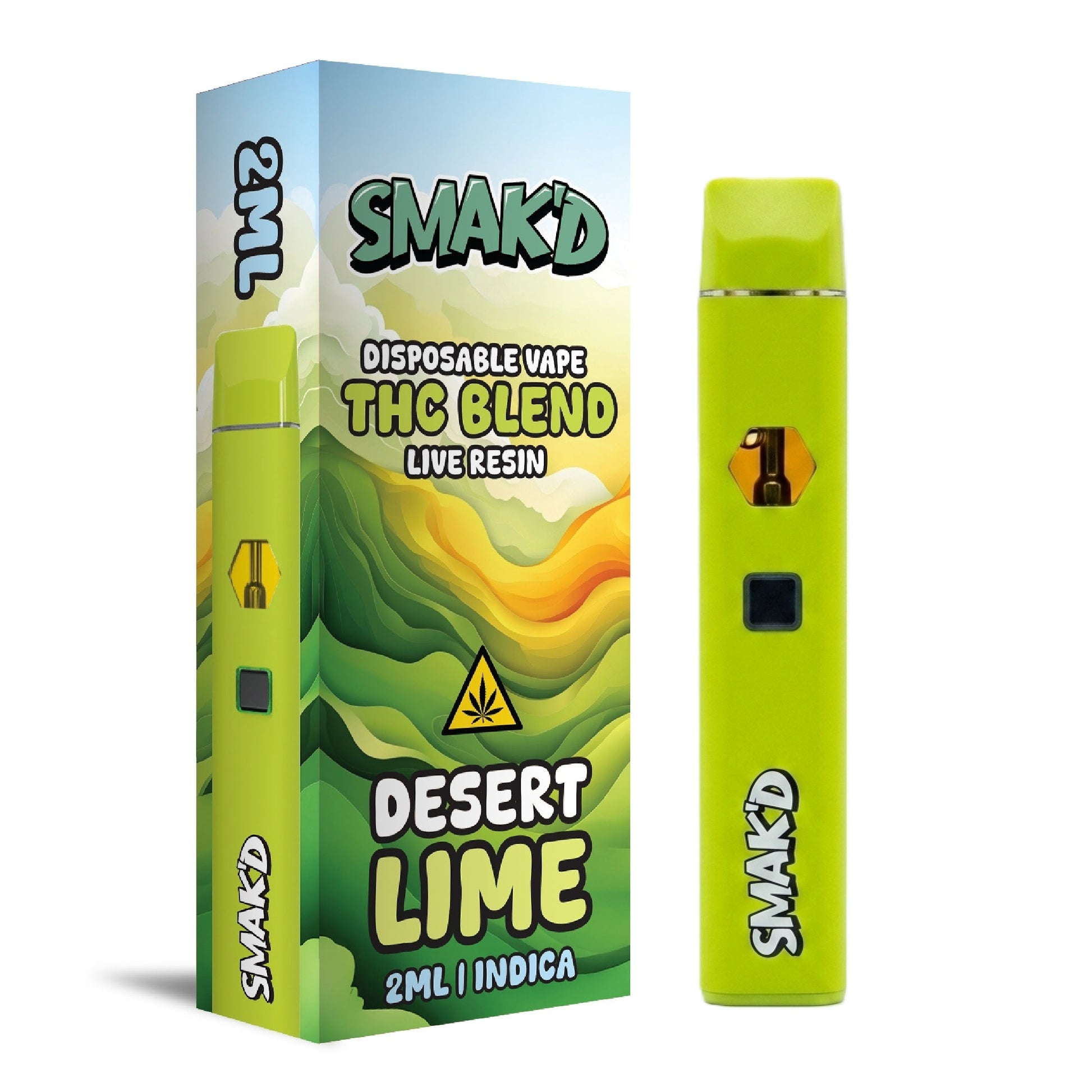 Smakd THC Blend Live Resin Vaporizer - 2000mg Desert Lime (I)