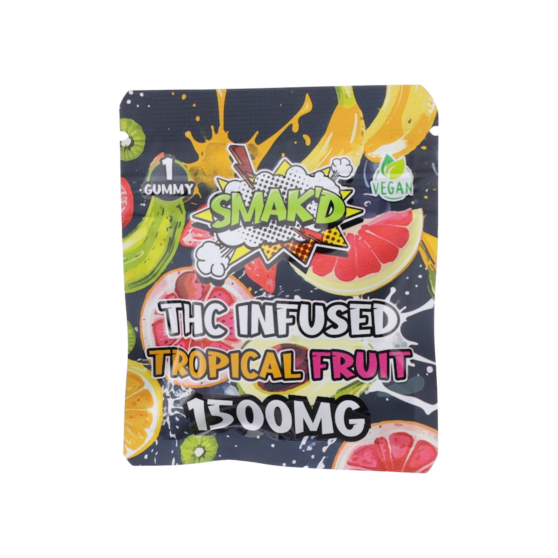 Smakd Tropical Fruit Delta 8 + HHC  Gummy - 1500mg