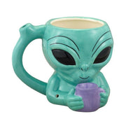 Smokeable Mug Pipe - 6in Alien