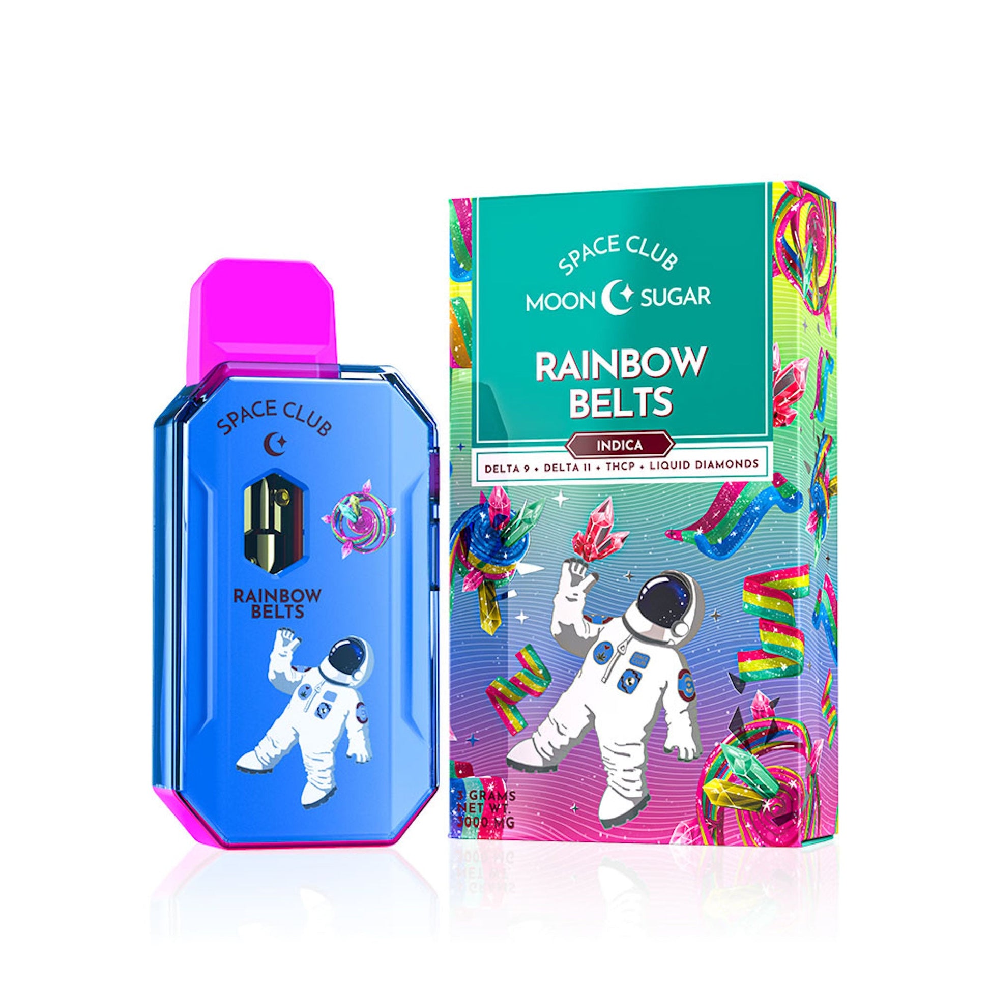 Space Club Liquid Diamond Vaporizer - 3000mg Rainbow Belts