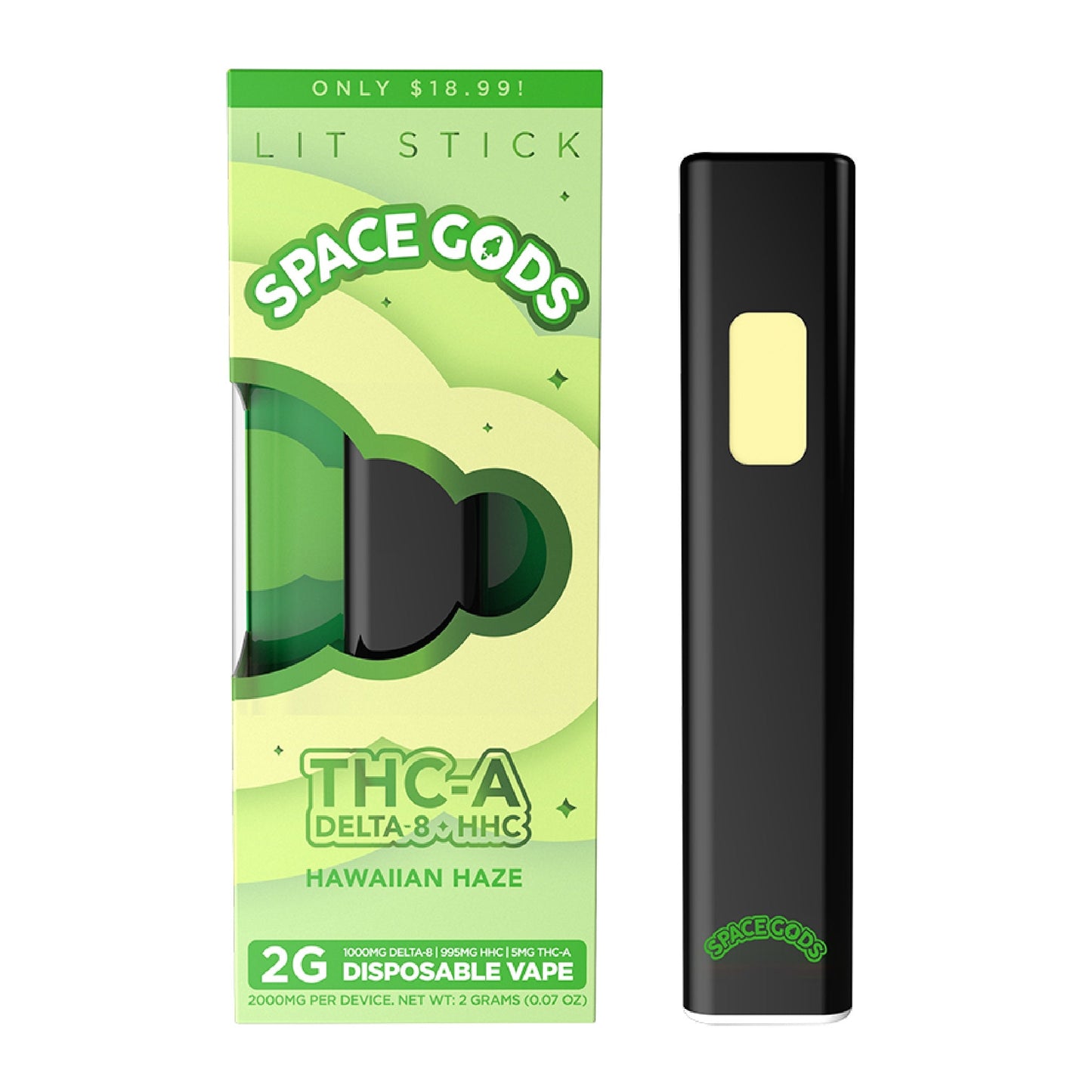 Space Gods Lit Stick THC-A + Delta 8 + HHC Vaporizer - 2000mg Hawaiian Haze