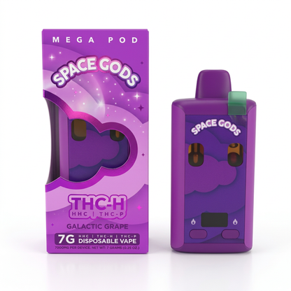 Space Gods Mega Pod THC-H + THC-P Device - 7000mg Galactic Grape / 1