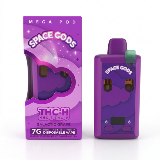 Space Gods Mega Pod THC-H + THC-P Device - 7000mg Galactic Grape / 1