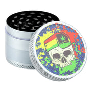Sparkle Top Grinder - 50mm Rasta Skull