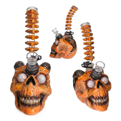 Spring Loaded Skull Bong - 11in