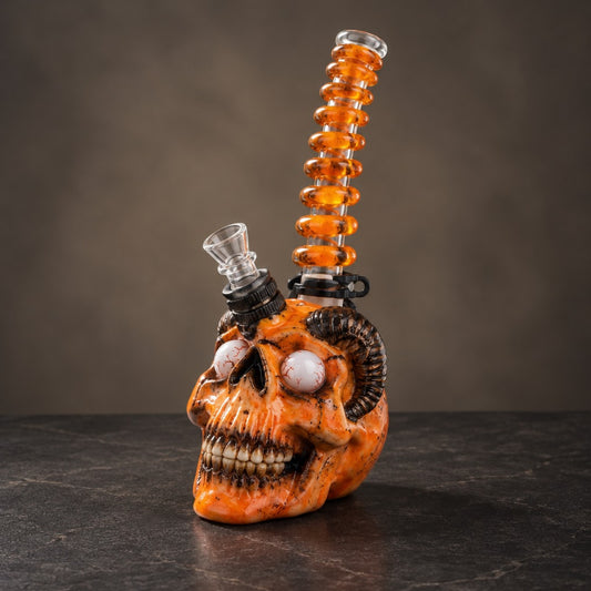 Spring Loaded Skull Bong - 11in