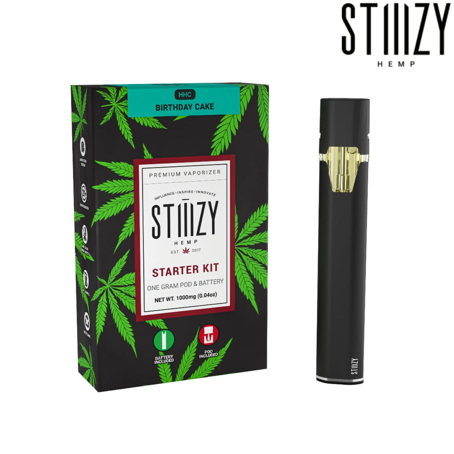 Stiiizy HHC Starter Kit Birthday Cake Pod/Black Battery