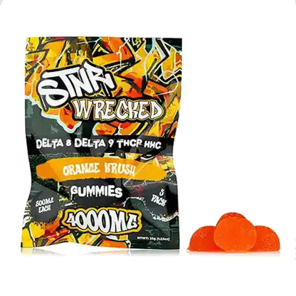 STNR Wrecked Blend HHC/THC-P/Delta 8 Gummies - 4000mg Orange Krush