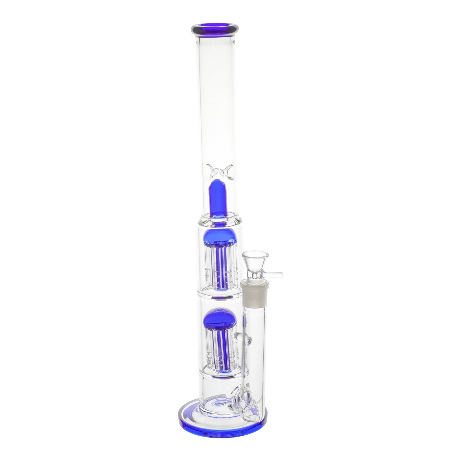 Straight Twin Tree Perc Bong - 16in